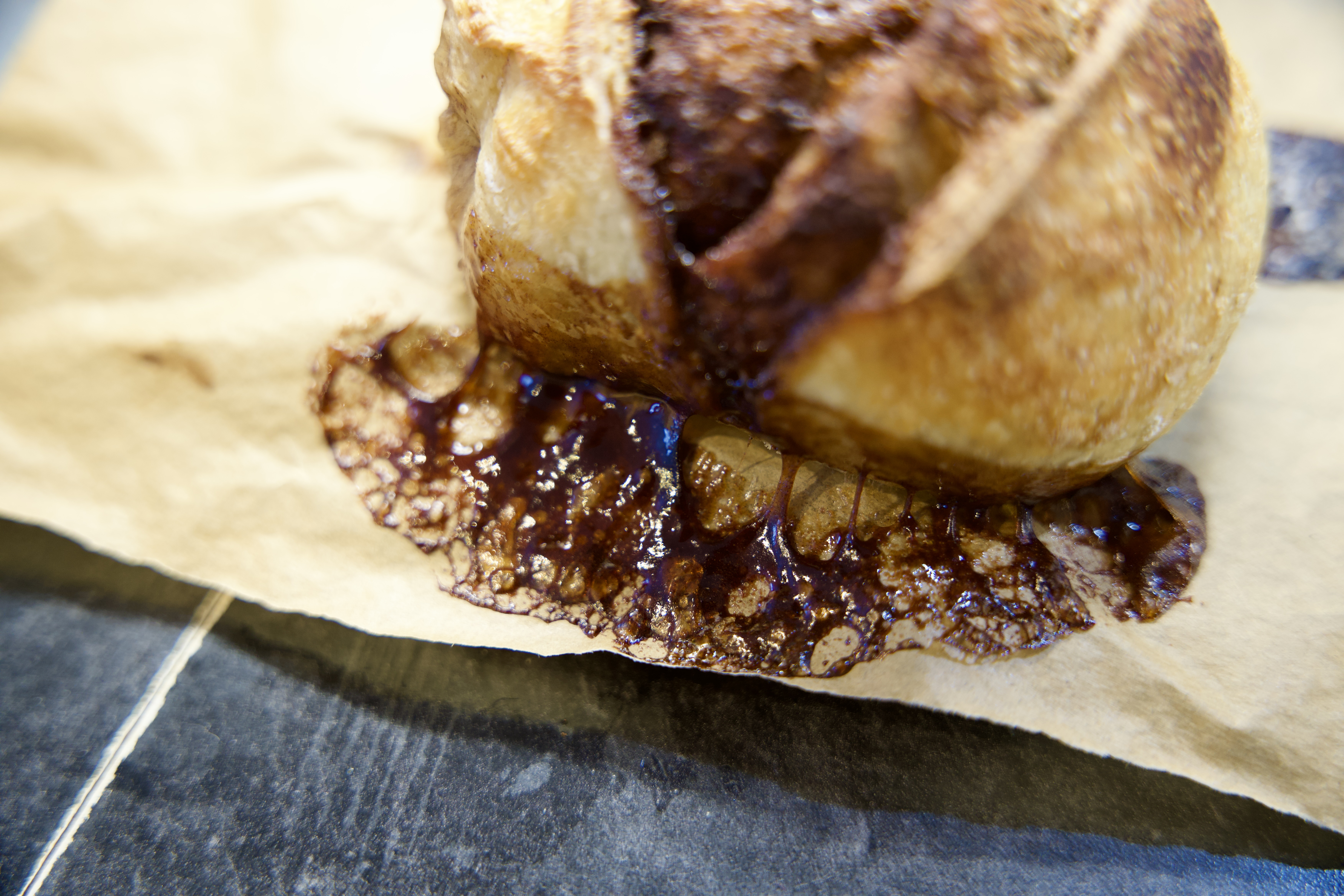 close up of cinnamon sugar from loaf