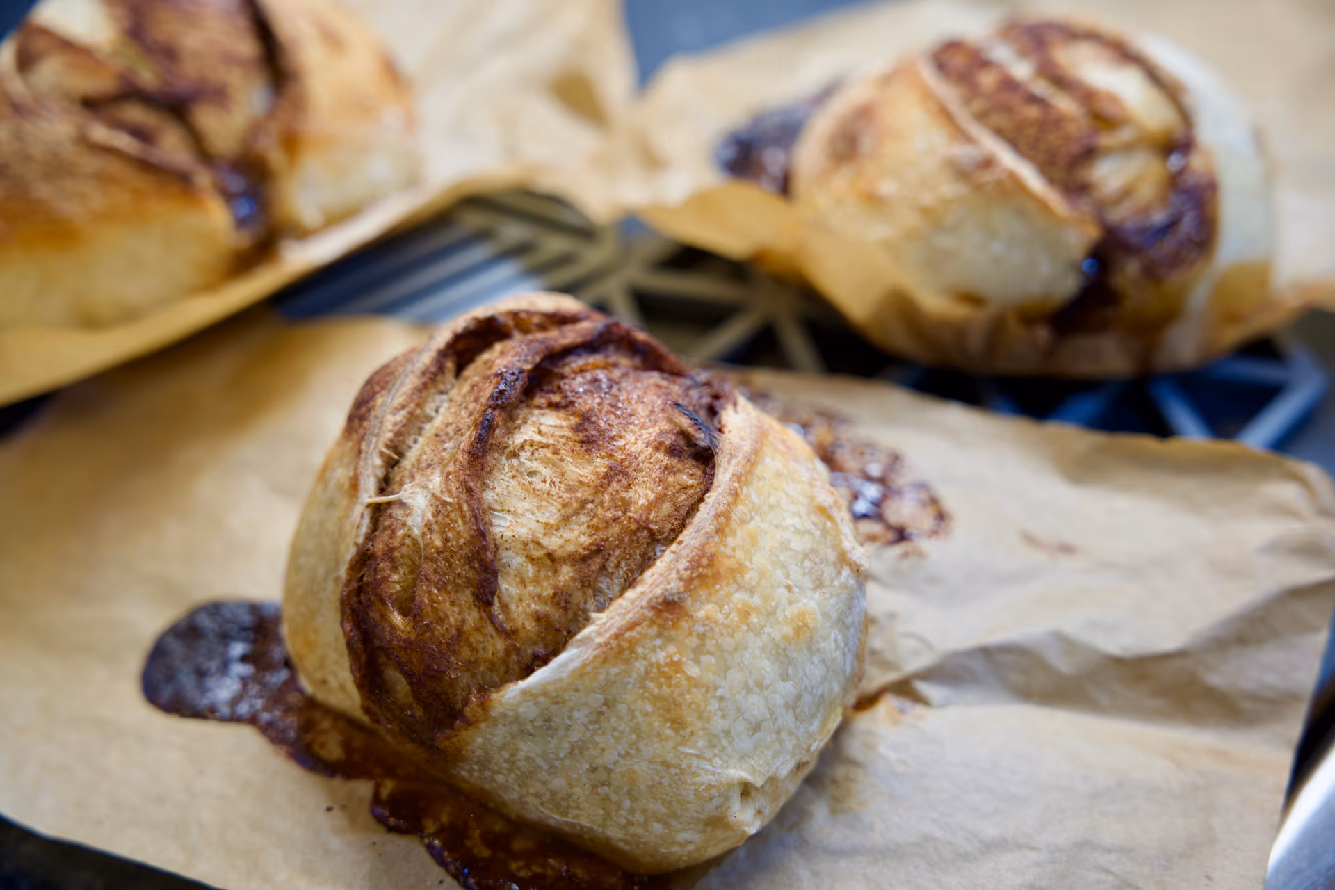 full loaf with cinnamon swirl baked through