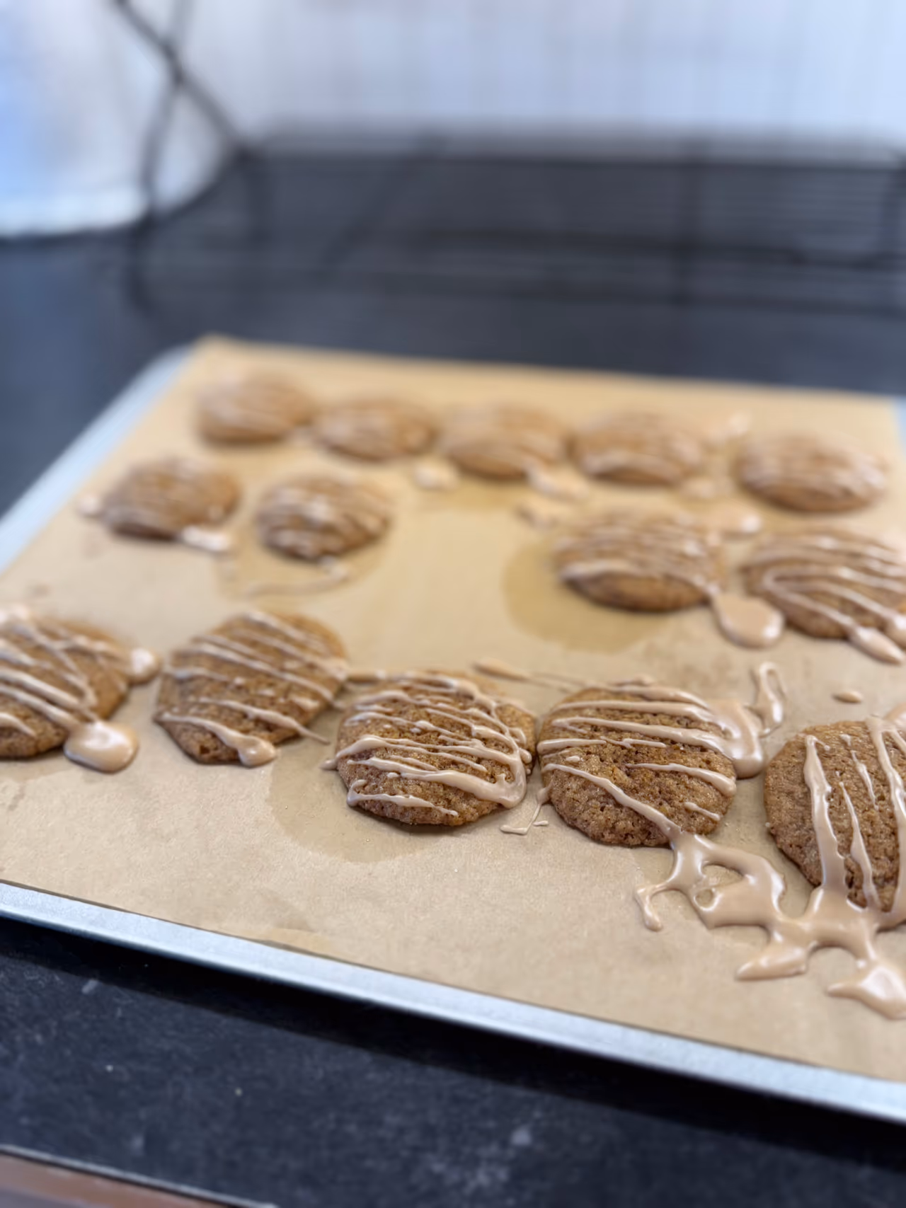 gingerbread cookies spiced with chai and with a chai glaze