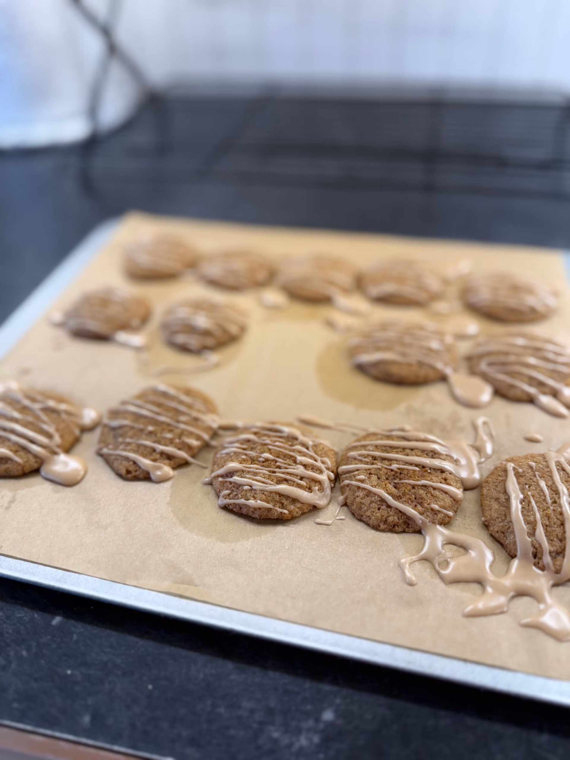 gingerbread cookies spiced with chai and with a chai glaze