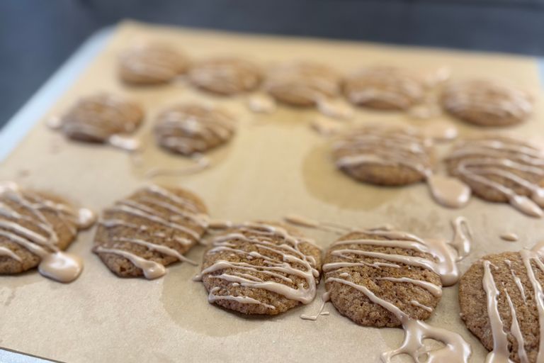 gingerbread cookies spiced with chai and with a chai glaze