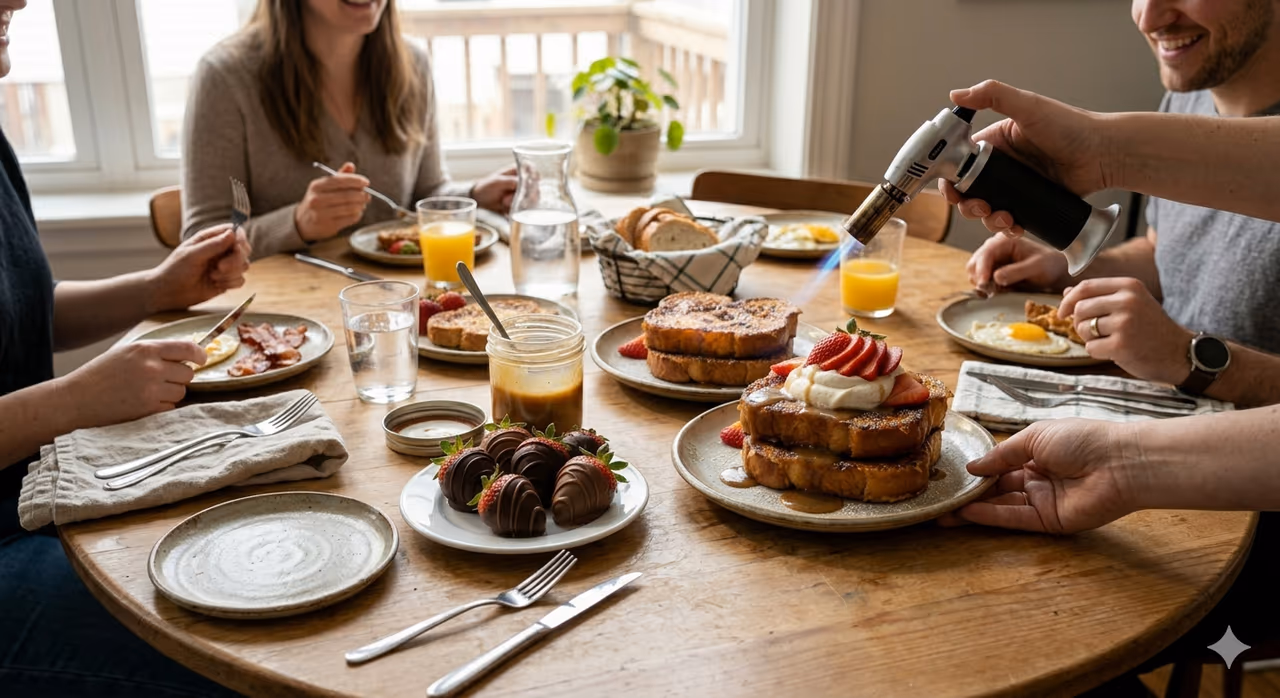 French toast brunch spread