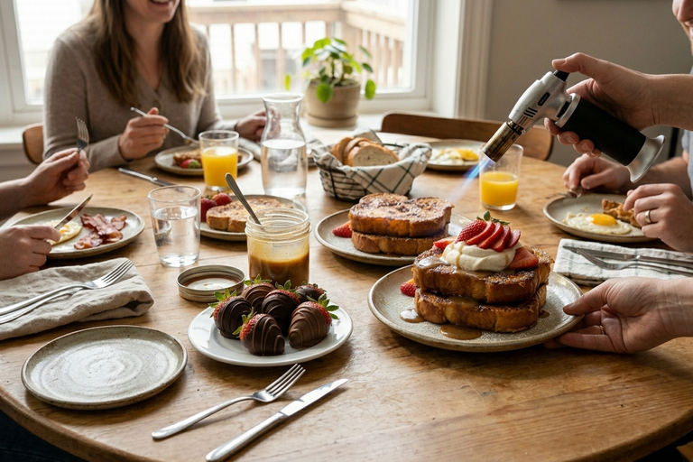 French toast brunch spread 