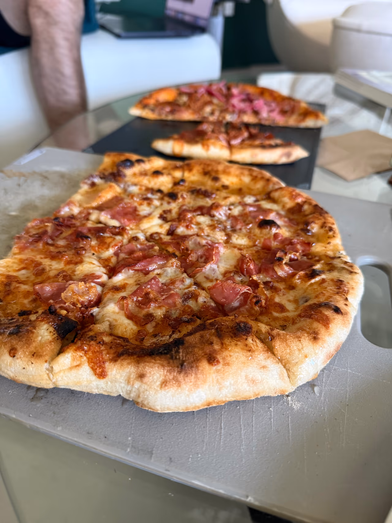 Homemade pizza and puffy crust 