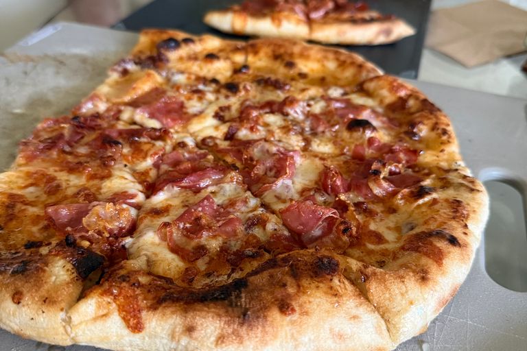 Homemade pizza and puffy crust