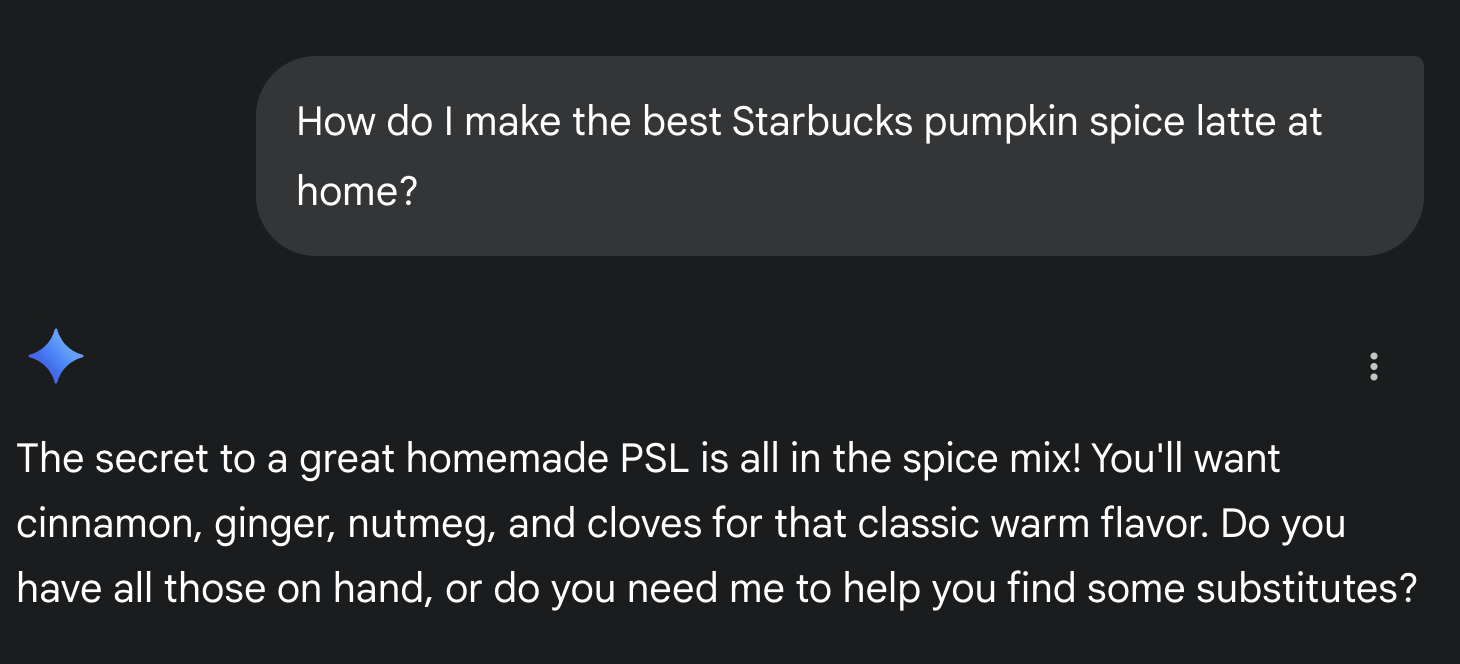 Pumpkin Spice Sauce Conversation with GenAI 